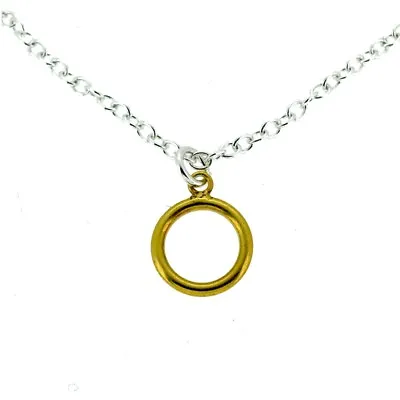 Round Circle Karma 18ct Gold Plated Solid Sterling Silver Pendant Necklace  • £30