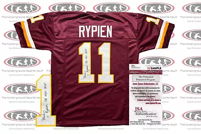 Mark Rypien  Superbowl MVP  Signed Redskins Custom Jersey JSA • $99