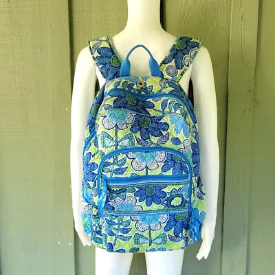 VERA BRADLEY Doodle Daisy Blue Campus Tech Backpack • $29.99