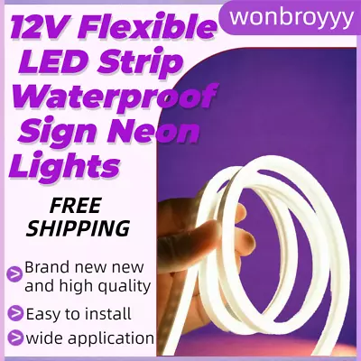 12V Flexible LED Strip Waterproof Sign Neon Lights Silicone Tube 5M White • $4.99