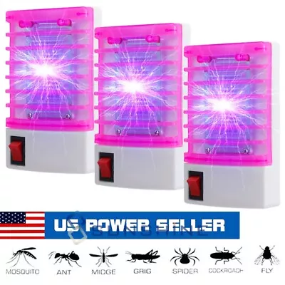 3 Plug & Play Electric Mosquito Fly Gnat Bugs Insect Zapper LED Attractant Lamp • $12.99