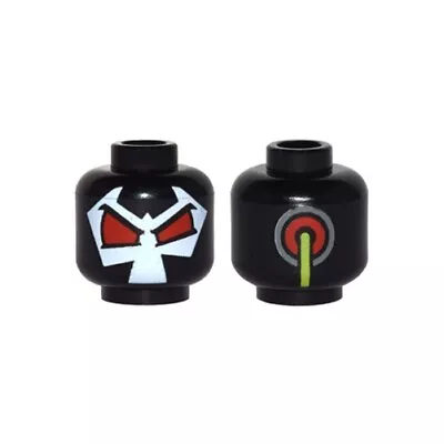 LEGO - Minifig Head Wrestler Mask W/ Dark Red Eyes Lime Hose On Back - (Bane) • $27.32