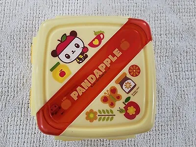 Sanrio Pandapple Merchandise Vintage 2007 Plastic Lunchbox Bento Box Fork Spoon! • $25.49