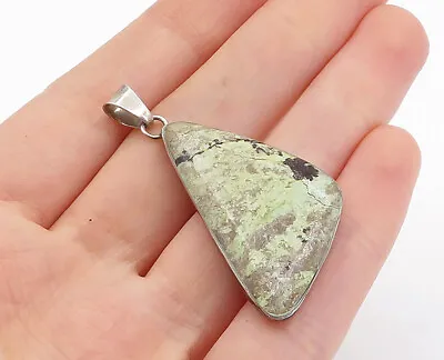 MEXICO 925 Sterling Silver - Vintage Minimalist Jasper Drop Pendant - PT4472 • $48.97