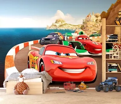 Disney Cars Photo Wallpaper 360x270cm Non-woven Wall Mural Lightning Mcqueen • £88.88