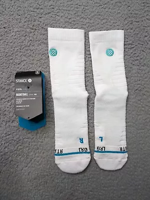 Stance Strike Pro Crew Socks Mens Large 9-11 White Icon Performance Basketball  • $14.91