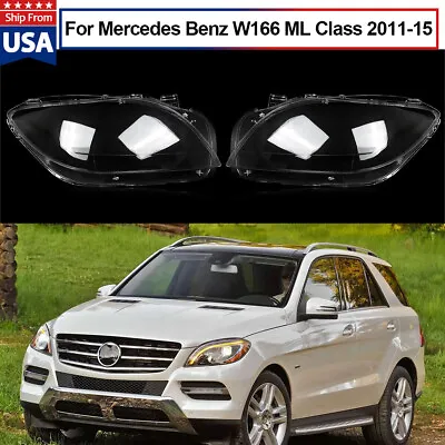 Headlight Headlamp Lens Cover Clear For Mercedes Benz W166 ML350 ML400 2011-2015 • $79.98