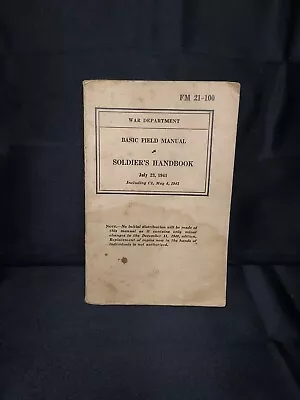 Old WWII Soldier Handbook BOOK Basic Field Manual 1941 War Department • $9.99