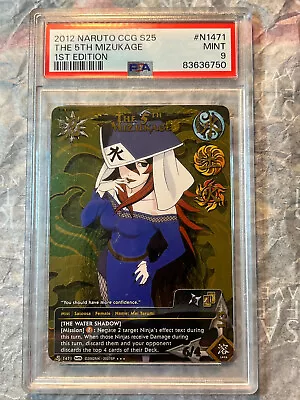 Naruto Kage Summit The 5th Mizukage Super Rare PSA 9 1st ED N1471 Tcg Ccg Bsna • $800