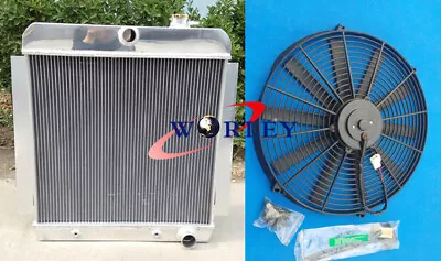 Aluminum Radiator & Fan For 1955-1959 Chevy Chevrolet PICK UP TRUCK V8 AT • $305