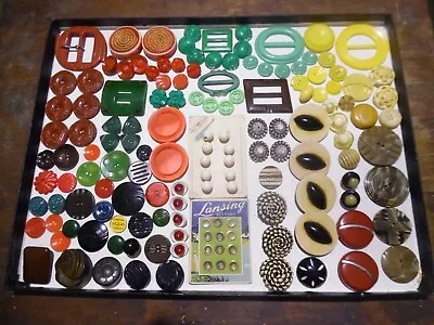 Antique Vintage Button Lot Celluloid Bakelite Colt Art Deco Pierced 13 OZ • $33