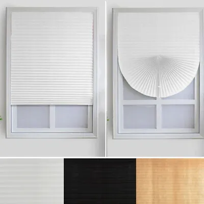 £7.43 • Buy Self Adhesive Pleated Curtain Rolling Blind Shades For Balcony Bathroom Window