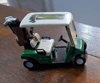 Kinsfun Golf Cart With Clubs Die Cast Metal Model Caddy Toy Car Green Friction • $5