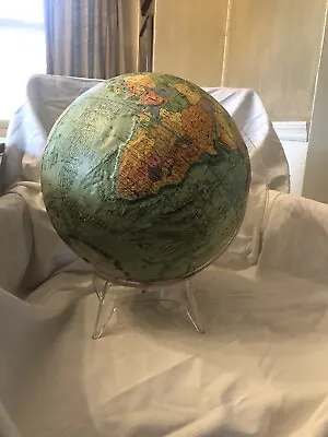Vintage Replogie Reader’s Digest 12” Globe With Lucite Stand • $40