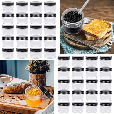 $93.99 • Buy 40 Pack Glass Jars With Lids Wide Mouth, Clear, 4 Oz For Honey, Jam, Jelly