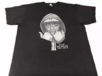 Rapper Mac Miller RIP Graphic T Shirt 2XL 100% Cotton Hip Hop Black • $7