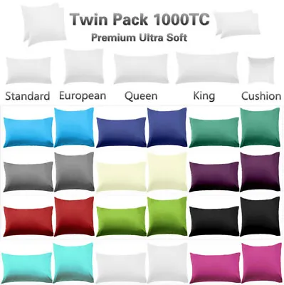 1000TC Soft European/Standard Pillow Cases Queen/King Size V Shp/Body Pillowcase • $19.99