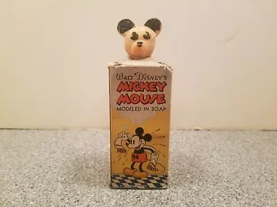 Rare 1930's Mickey Mouse Figural Soap With Original Box W.D.E. • $29.99