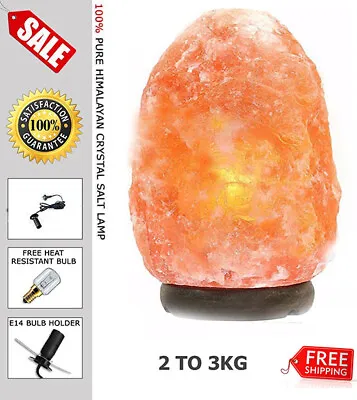 Himalayan NATURAL SALT LAMP Rock Crystal 2 TO 3KG • $23