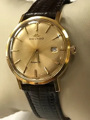 Vintage Movado Kingmatic 28J Date Swiss Automatic Men's Watch WORKING! WARRANTY • $595