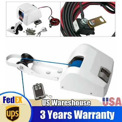 $178.60 • Buy Boat White Electric Anchor Winch Marine With Remote Control For Saltwater 25 LBS