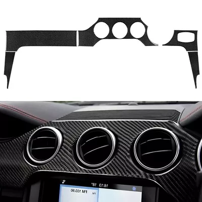 RHD Real Carbon Fiber Interior Dashboard Cover Trim For Ford Mustang 2015-2022 • $89.09