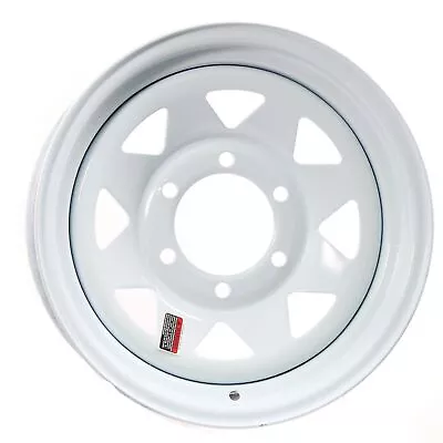 2-Pk ECustomrim Trailer Rim 15 In. White Spoke Wheel 15X6 15 X 6 In. 6 Lug Hole • $116.96