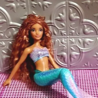 Disney Mattel Little Mermaid Ariel Doll Halle Bailey Long Braids Fabric Tail • $26.70