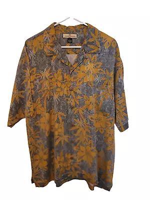 Tommy Bahama Mens Hawaiian Silk Short Sleeve Shirt LARGE L * Floral • $18.99