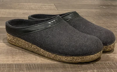 £37.44 • Buy HAFLINGER Boiled Wool Woman Sz 39 Gray Clogs US 8 8.5 Shoes Slip On Germany Mule