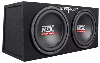 MTX Terminator TNE212D 1200 Watt 2 Ohm Dual 12” Subwoofers/Subs + Sealed Sub Box • $128.95