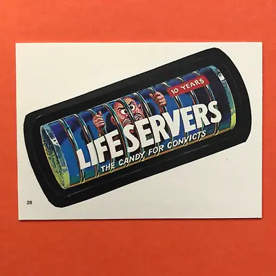 1986 Wacky Packages Life Servers #28 Topps Album Sticker Lifesavers Satire • $2.49