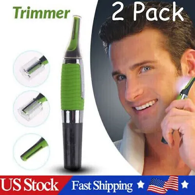 Hot Men Nose Ear Face Neck Eyebrow Hair Mustache Beard Trimmer Shaver Clipper US • $5.58