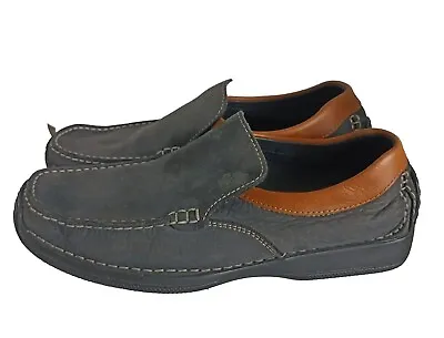 Daniel Hechter Paris Navy & Brown Leather Moccasins Deck Shoes Mens EU43 UK9  • £32