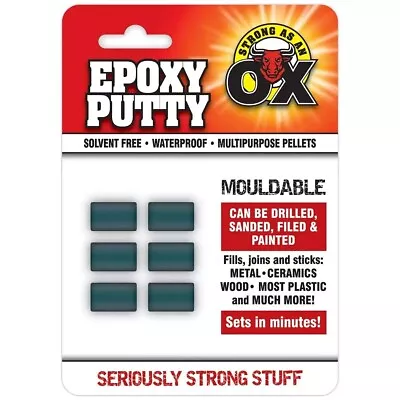 Epoxy Putty Repair Pellets X 6 Pack WATERPROOF MOULDABLE FILL WOOD METAL PLASTIC • $6.33