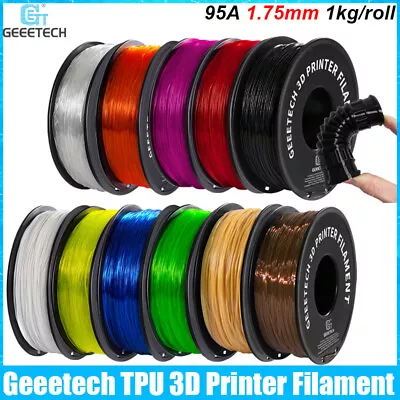 Geeetech TPU 3D Printer Filament 95A 1.75mm 1kg/roll Soft & Flexible Filament UK • £15.59