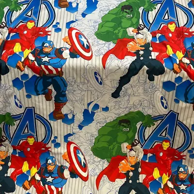 Marvel Avengers 100% Polyester Hulk Capt America Flash Thor Full Flat Bed Sheet • $20