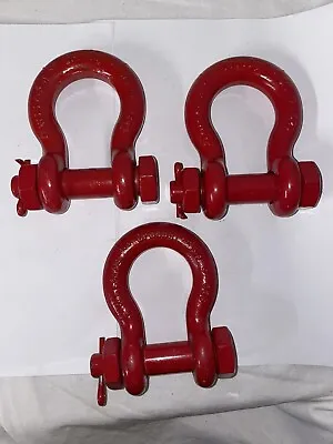 Lot Of (3) Crosby 3/4” Shackle Red 1019524 4-3/4 Ton USA • $95