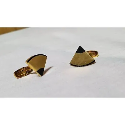 Yves Saint Laurent Authentic 1.8 Cm Cufflinks Cuff's Button Fan Shape Vintage • £264.61