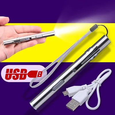 £6.18 • Buy MICRO Small Mini Pen Light Tactifical Flashlight Rechargeable LED Torch USB
