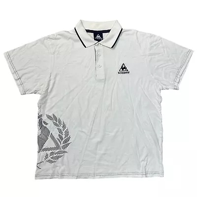 Le Coq Sportif Polo Shirt Fit Short Sleeve White Mens Medium • £14.99