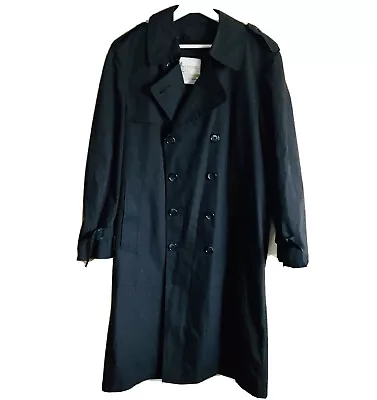 London Fog Black Iconic Trench Coat Size 38 Short Without Belt • $49.99