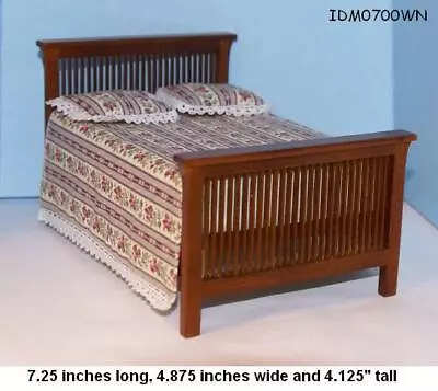 Mission Style Bed 1:12 Scale Dollhouse Miniatures Heirloom Collection • $39.95