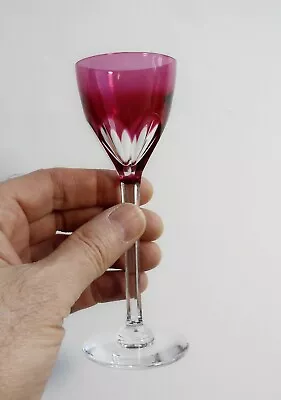 $48.34 • Buy Vintage Val St Lambert Crystal Glass Cranberry Red Cordial Liqueur Mid Century