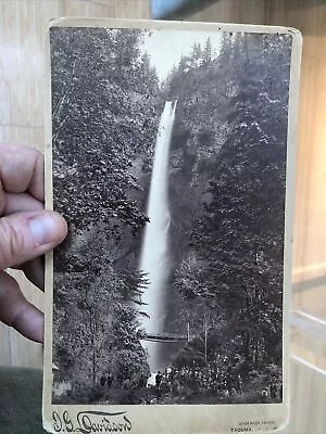 Rare Big 1885 Cabinet Photo By Davidson Oregon Pacific Northwest Multnomah Falls • $0.99