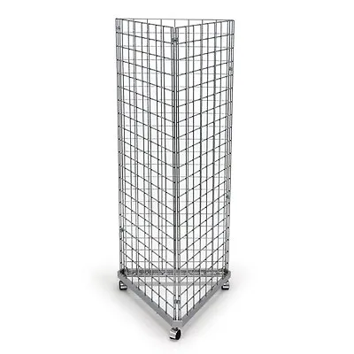 New 3-Sided Mobile Chrome Grid Mesh Display Unit • £160.07