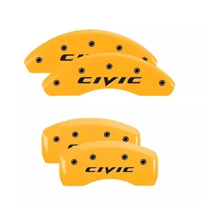 MGP Caliper Covers Set Of 4 Yellow Finish Black Honda Civic (2015) • $289