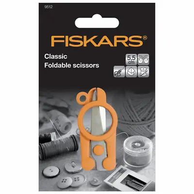 Premium Fiskars Scissors Classic: Foldable Shears 10cm Tools Craft Supplies • £11.20