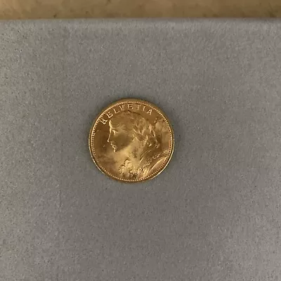 1935 Swiss Gold 20 Francs Helvetia Coin • $550