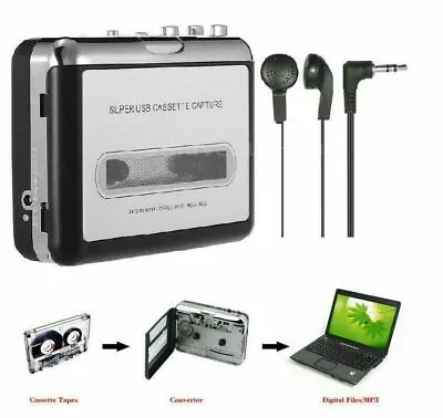 £24.99 • Buy Tape To PC USB Cassette To MP3 CD Converter Capture Adapter Audio Music Player